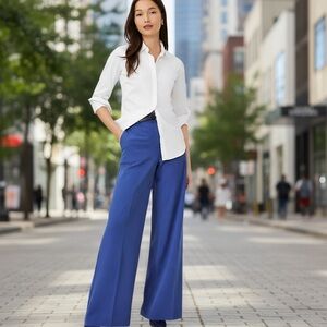 Ann Taylor Royal Blue Wide-Leg Pants